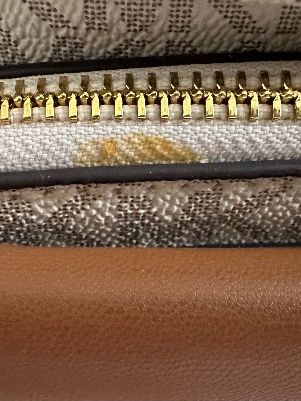 Michael Kors Cream MK Logo Belt Bag with Brown Trim and Gold Hardware - Picture 6 of 7